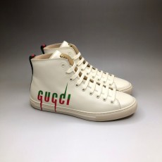 GUCCI 구찌 남녀공용 GG 로고 하이탑 스니커즈 화이트