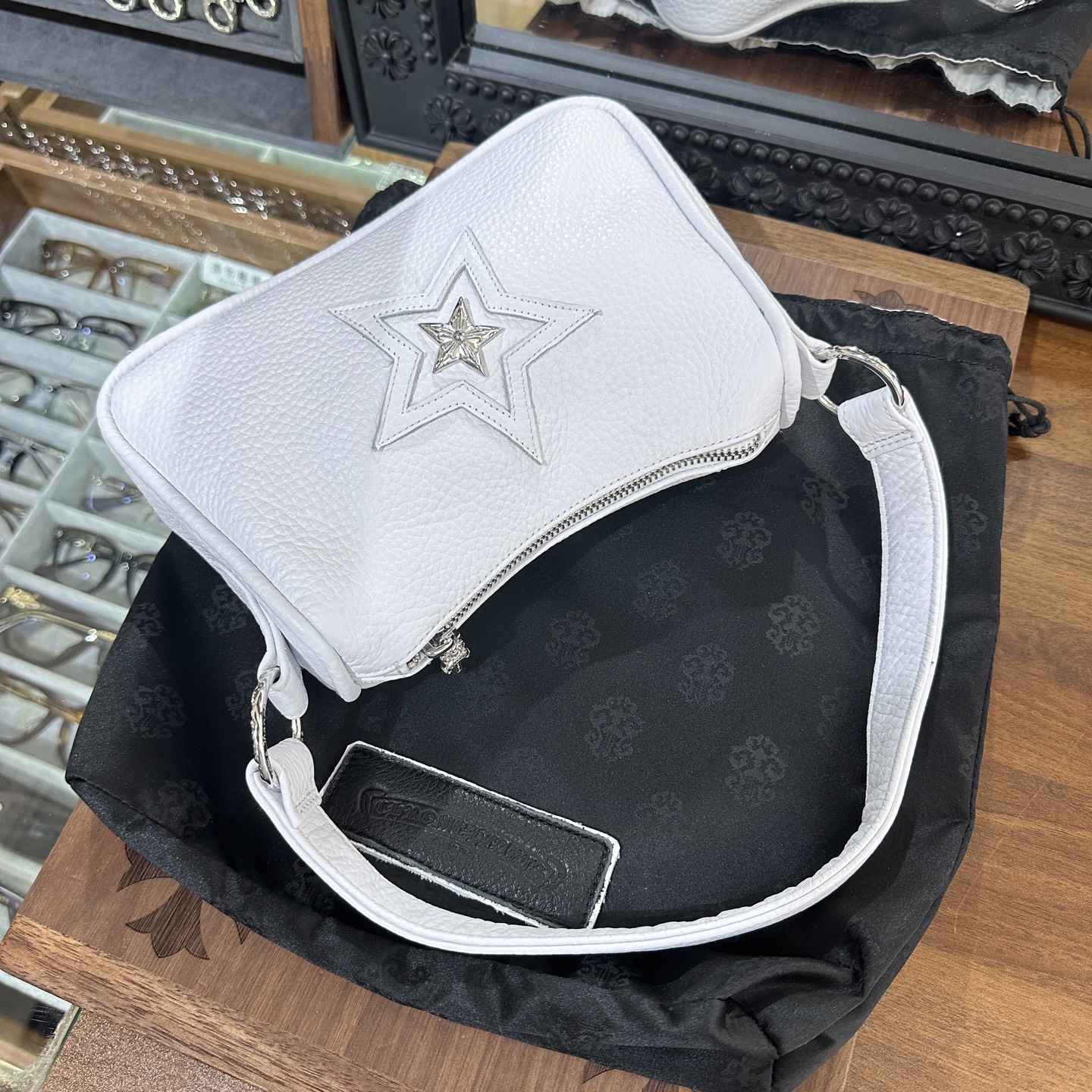 CHROME HEARTS 크롬하츠 그린 줄말무늬 Chicken Nugget bag 너겟백 #259221826