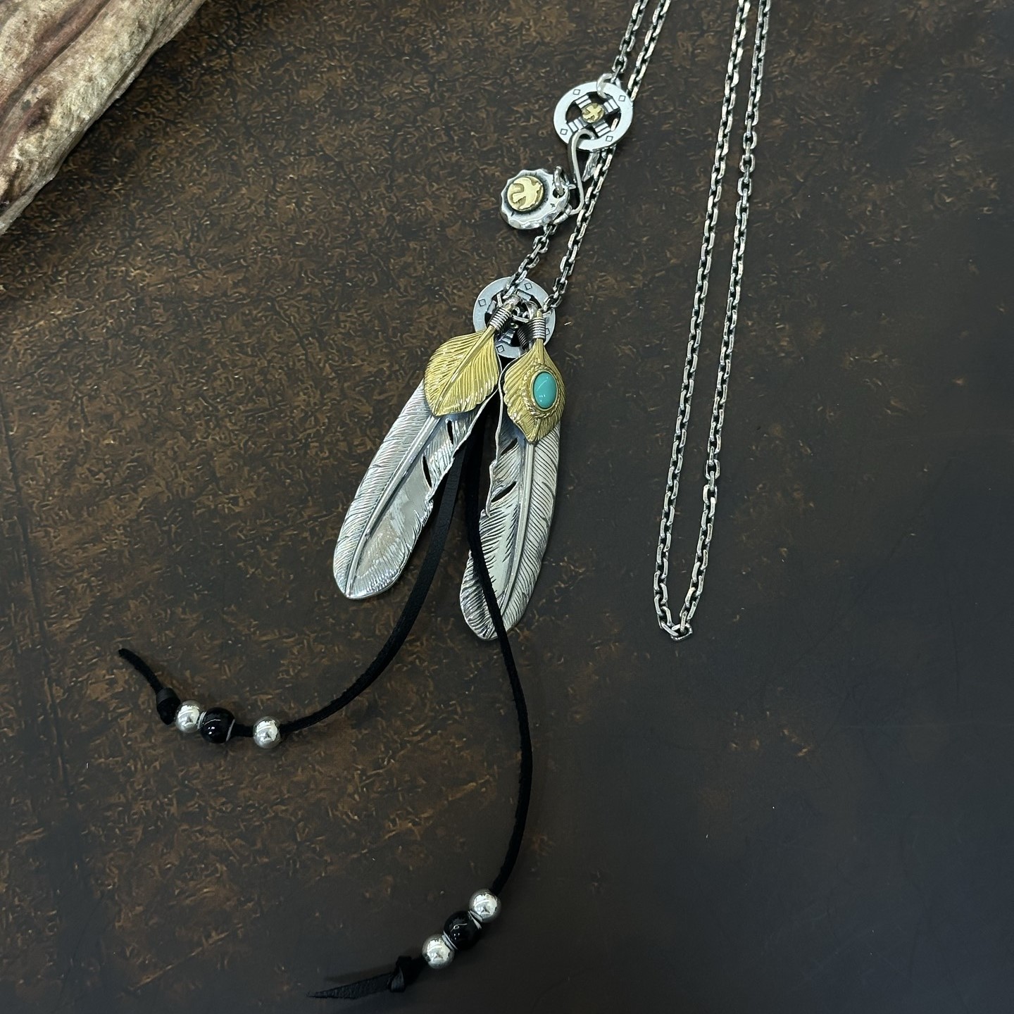 GORO’S 고로스 깃털 925실버 체인 펜던트(목걸이) #2510211532