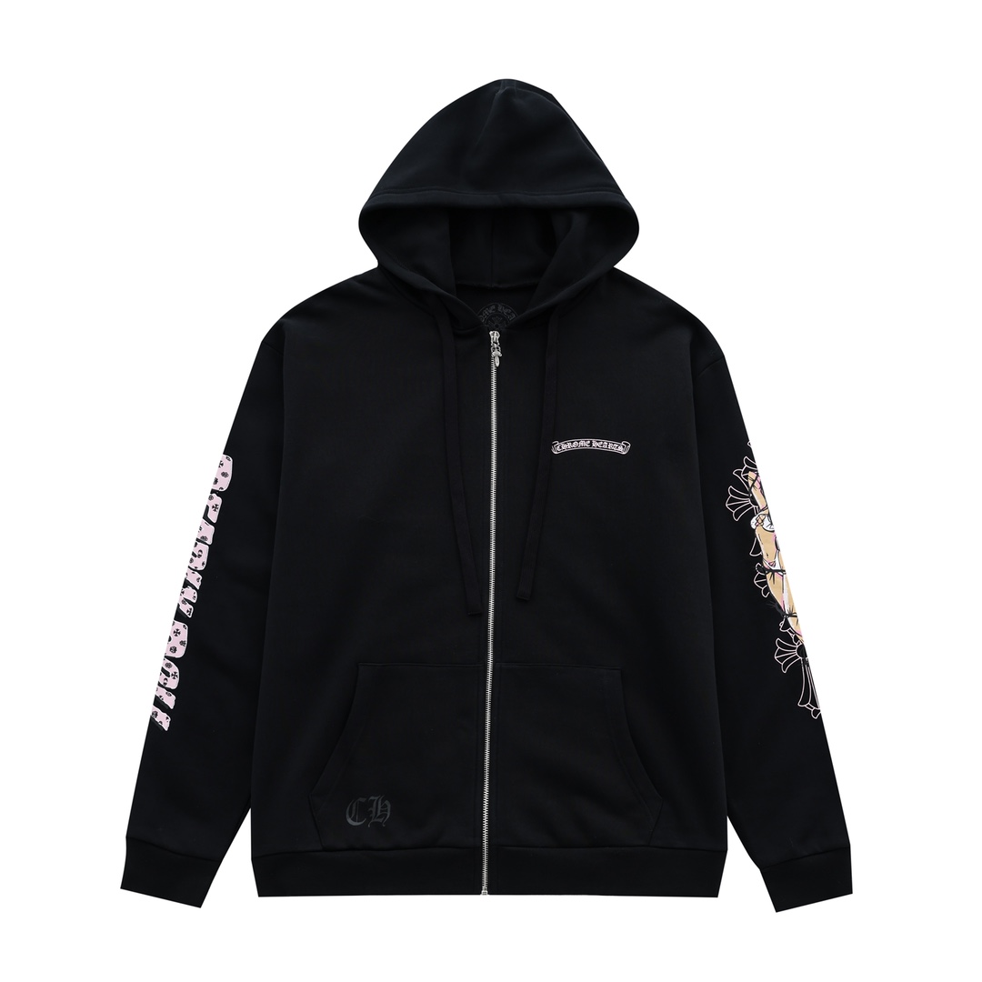 CHROME HEARTS 크롬하츠 DEADLY DOLL x black pink 지퍼 후드 #184751210