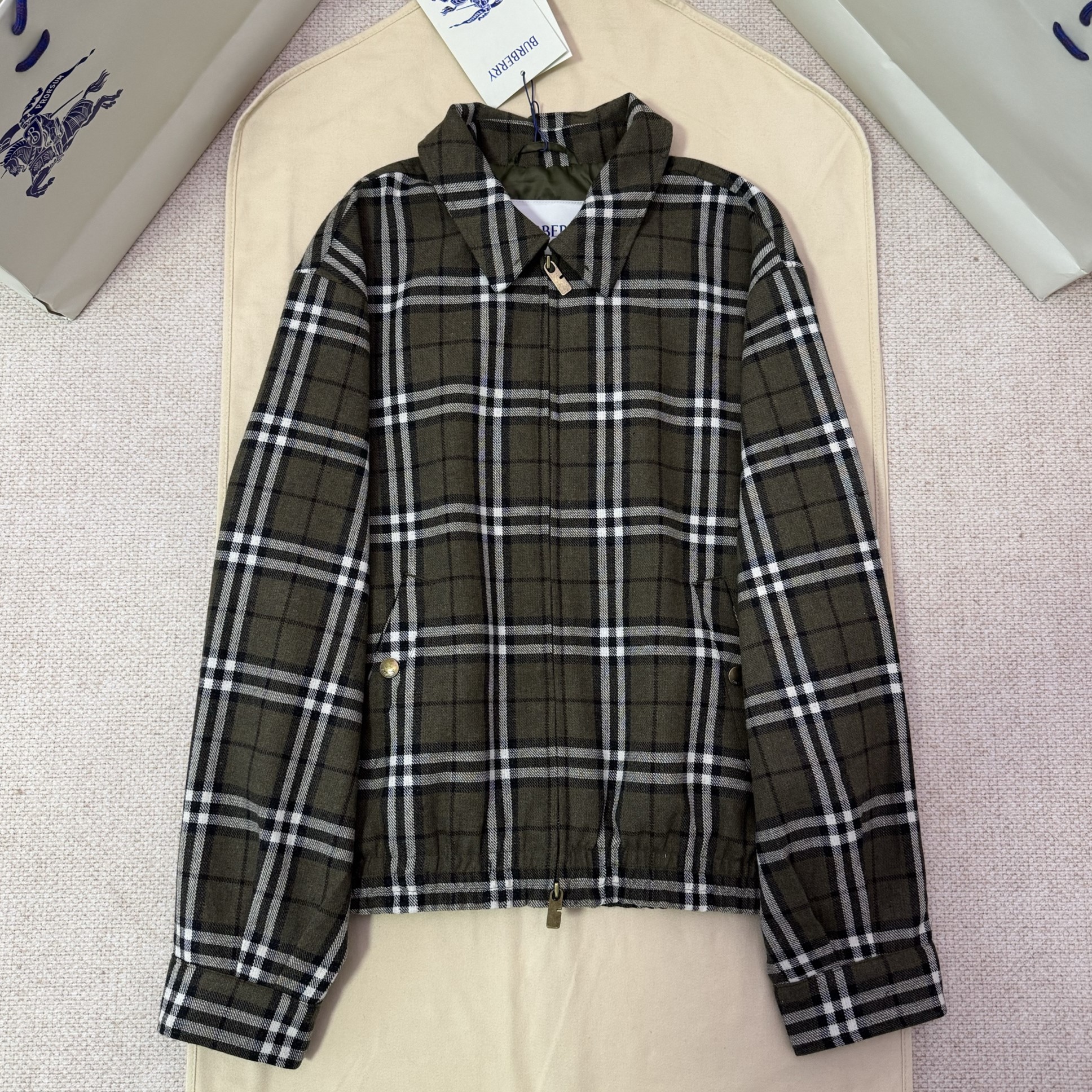 BURBERY 버버리 체크 헤링본 집업자켓 #17376113