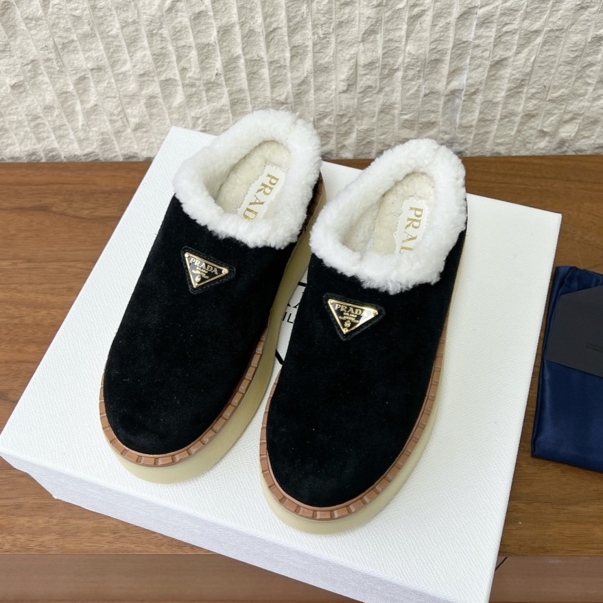 PRADA 프라다 신발 스웨이드 뮬 슬리퍼 #16316119