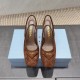 PRADA 프라다 신발 삼각로고 스퀘어 토 슬링백 펌프스 #22346119