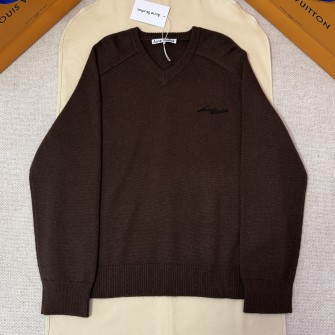 ACNE STUDIOS 아크네-스튜디오 울 브이넥 스웨터 다크 브라운 #1436120