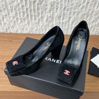 CHANEL 샤넬 신발 스퀘어 토 블록힐 펌프스 #1856123