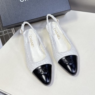 CHANEL 샤넬 트위드 슬링백 슈즈 #18196123