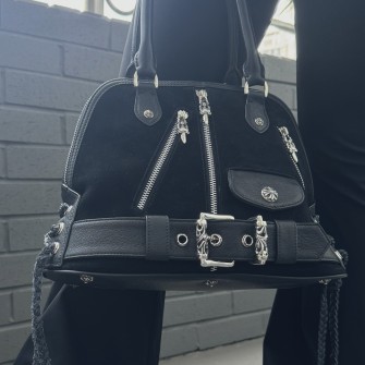 CHROME HEARTS 크롬하츠 Modean Mini JJ Dean belt bag 덴벨트백 (스웨이드) 32cm #K657 (925실버)