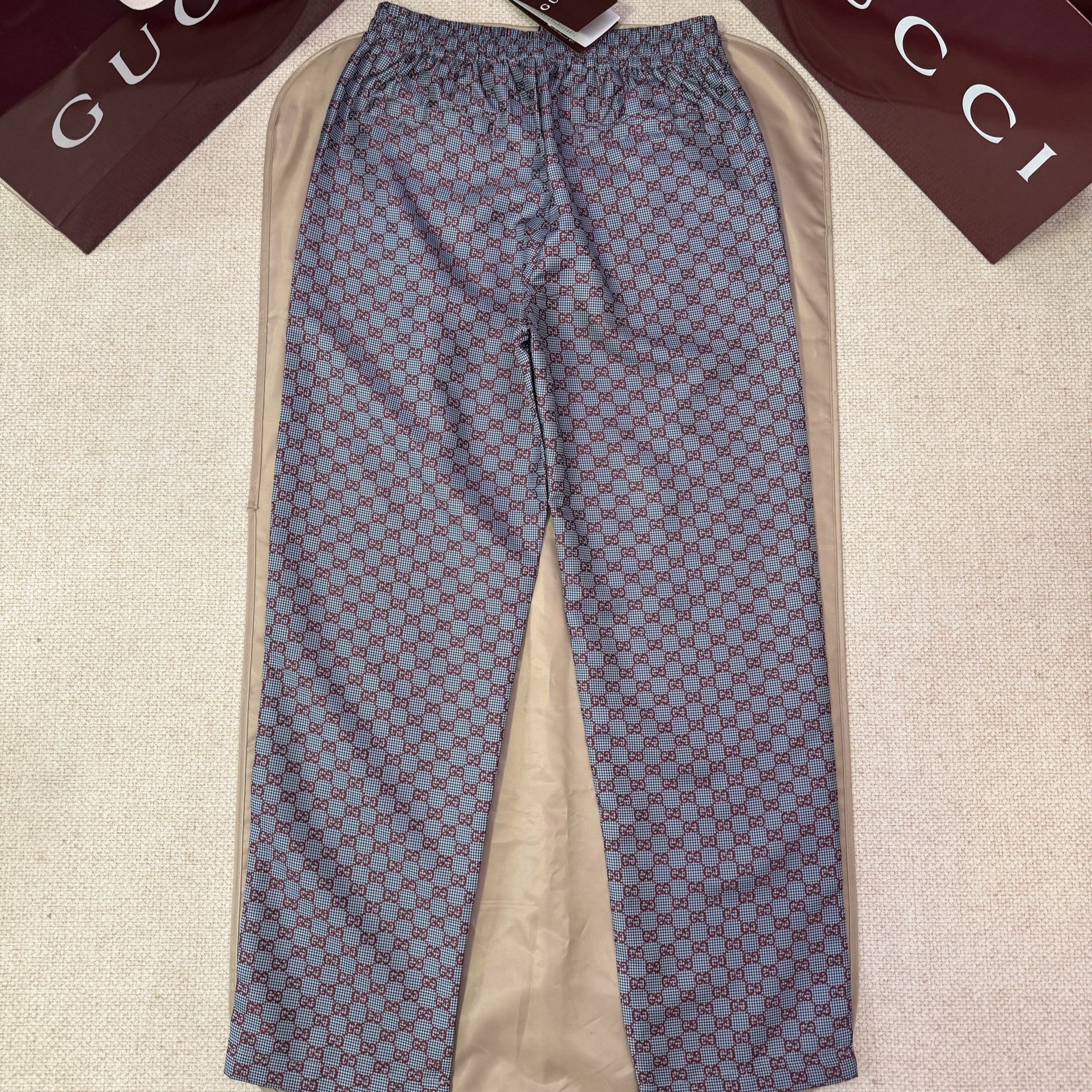 GUCCI 구찌 GG 피드 드 풀 울 레저 팬츠 바지 #16136130