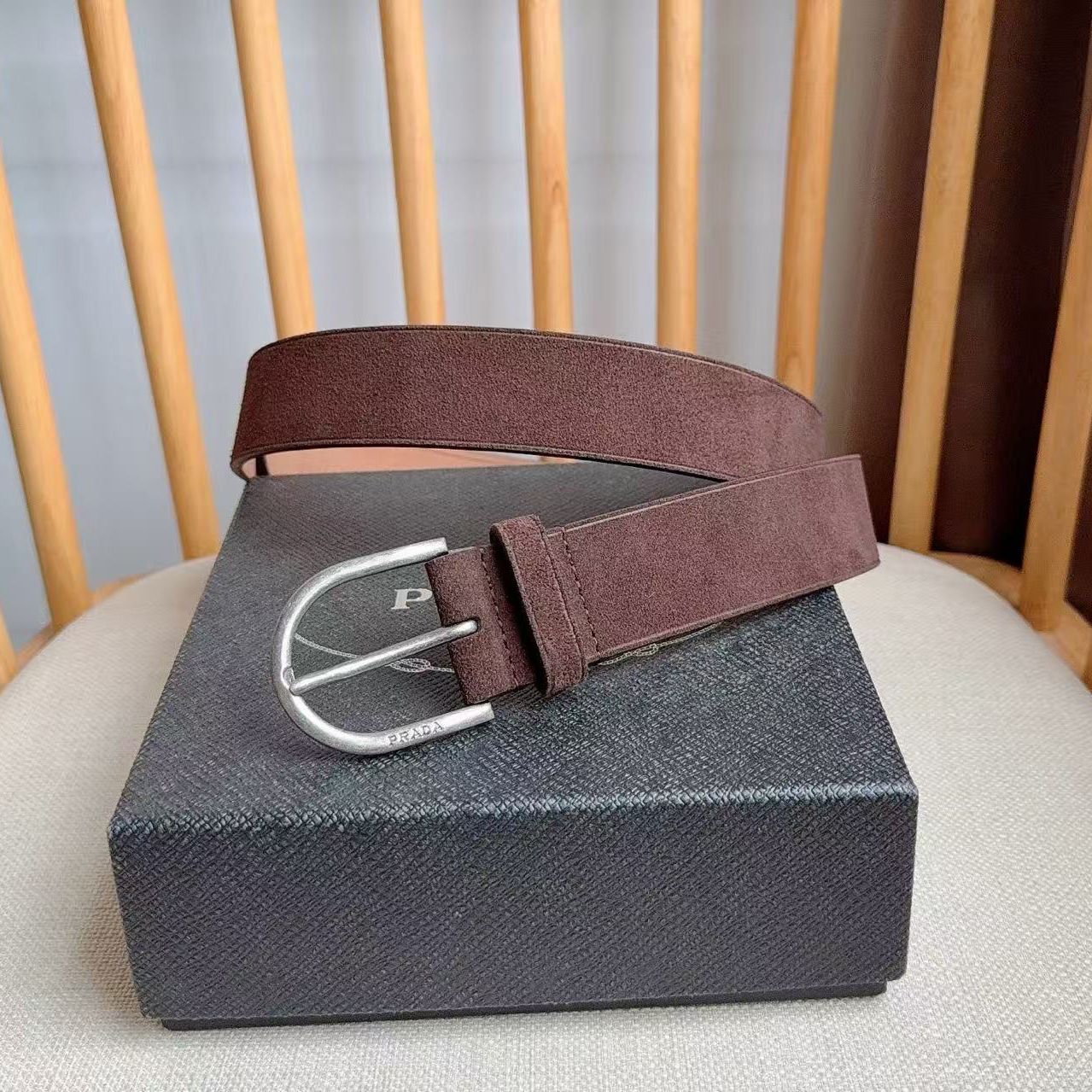 PRADA 프라다 스웨이드 남성벨트 #17430224