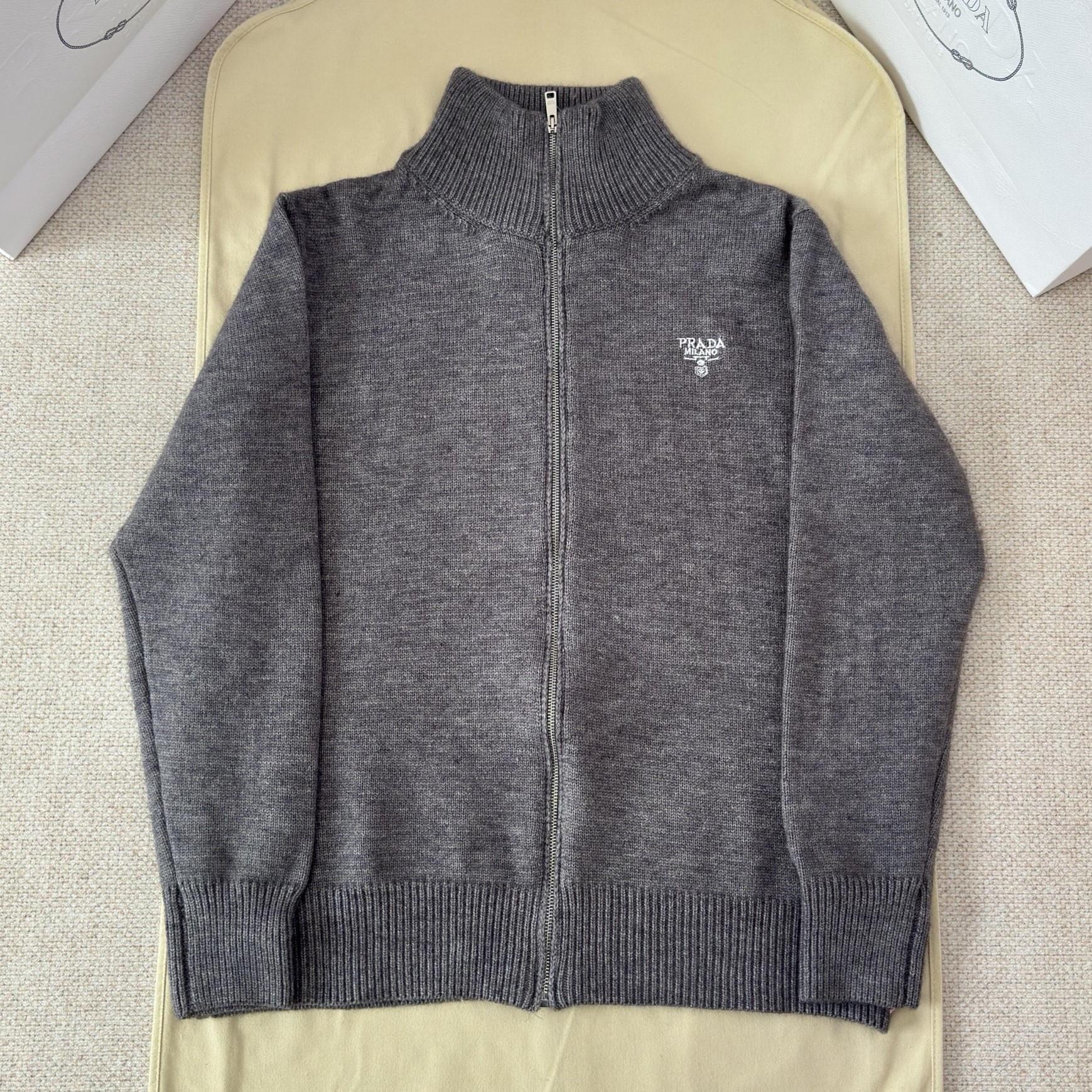 PRADA 프라다 캐시미어 니트 집업 가디건 #1726225