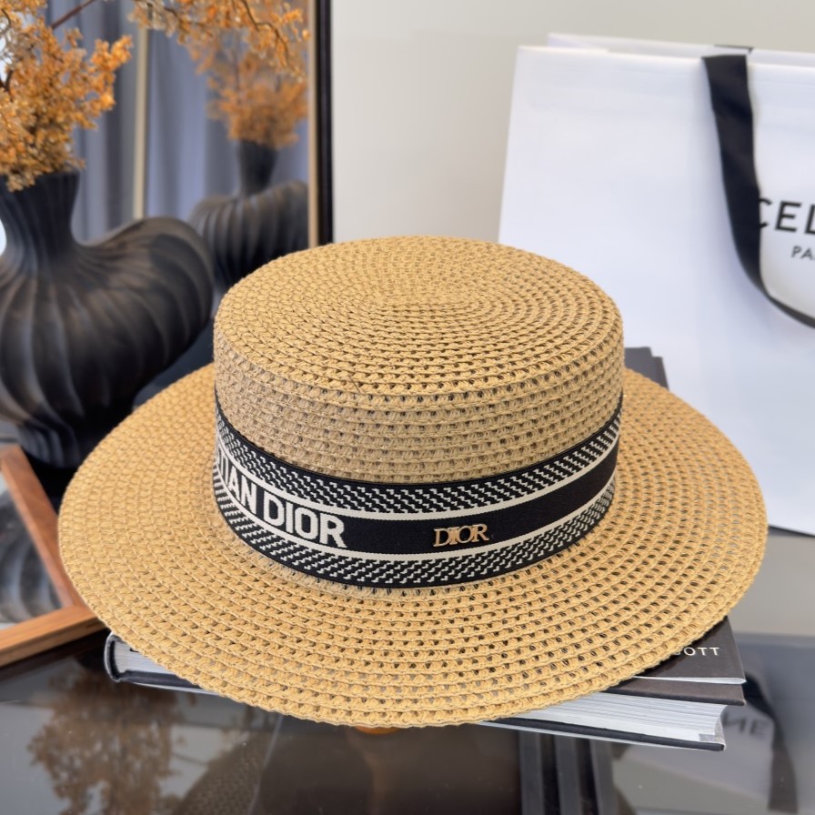 DIOR 디올 밀짚 버킷햇 #15676312