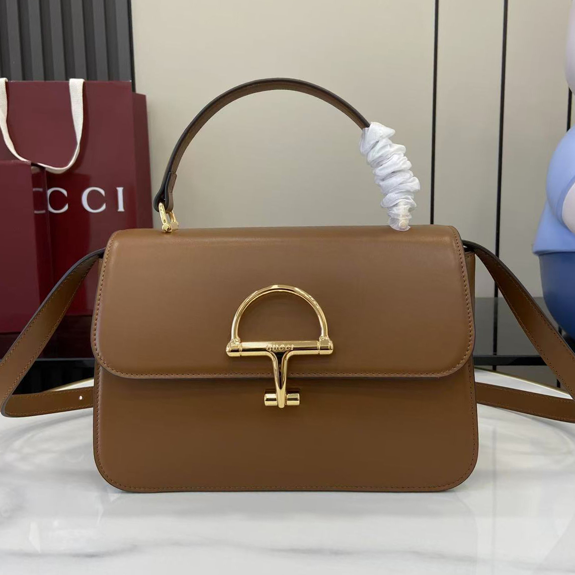 GUCCI 구찌 시에나 스몰 탑 핸들백 25.5cm 라지 (5칼라) #855535