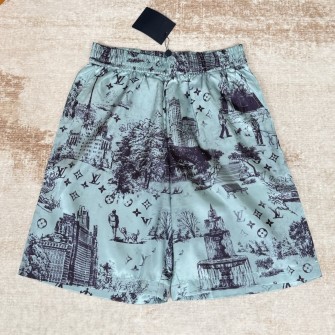 LOUIS VUITTON 루이비통 프린티드 실크 쇼츠 카메오 블루 1AGJKJ