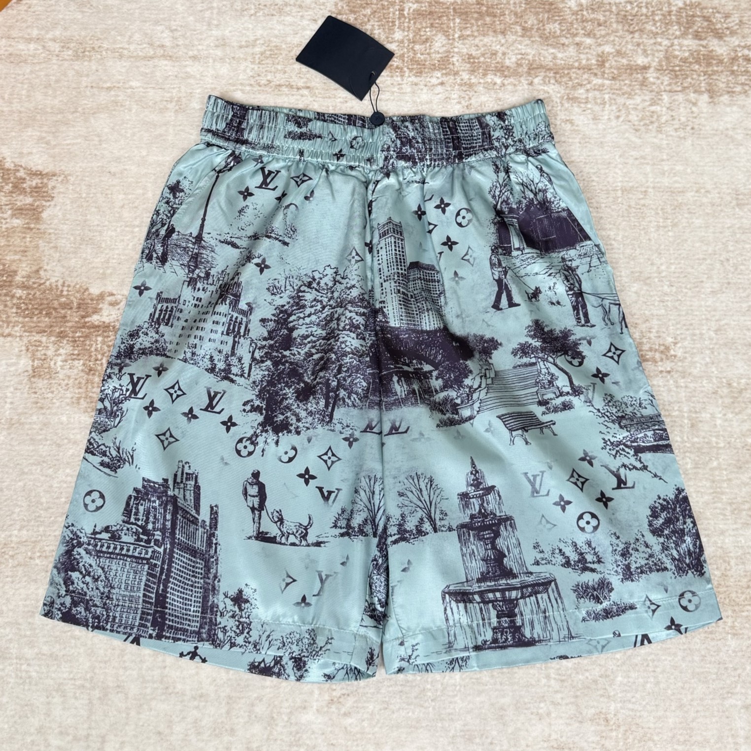 LOUIS VUITTON 루이비통 프린티드 실크 쇼츠 카메오 블루 1AGJKJ