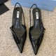 PRADA 프라다 페이턴트 가죽 슬링백 펌프스 #17356317