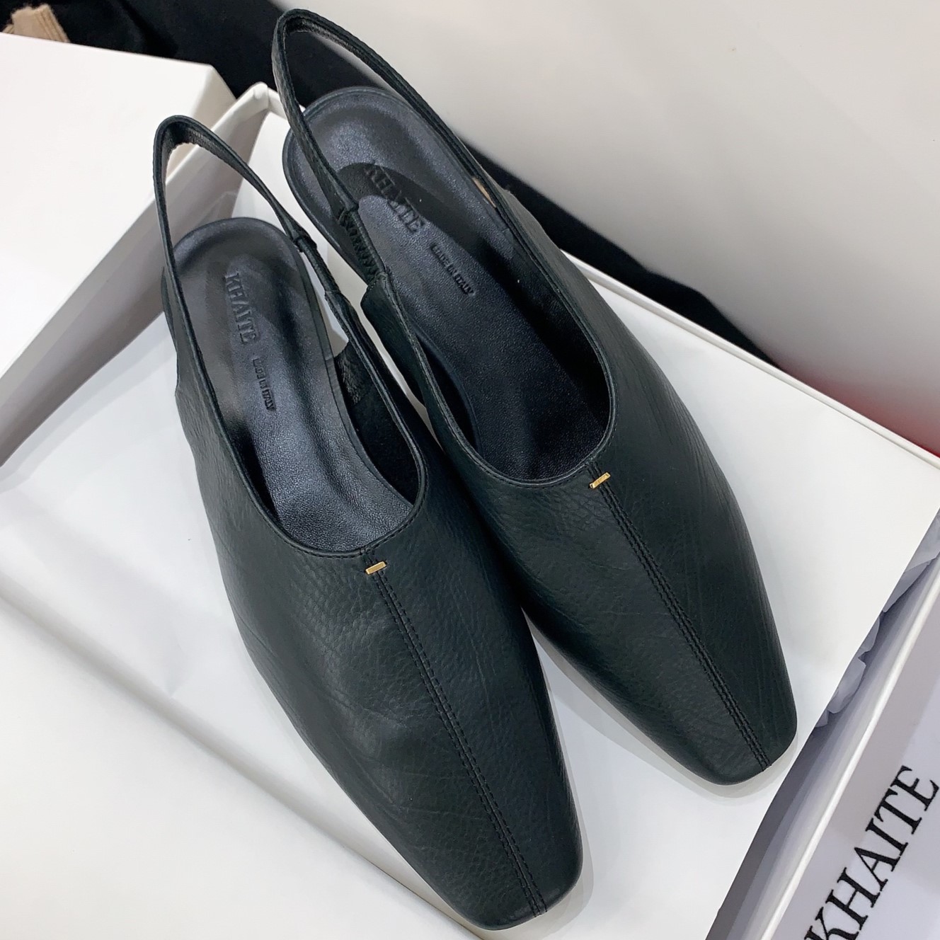 KHAITE 케이트 Celia 레더 슬링백 플랫 슈즈 #16476318