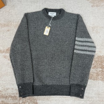THOM BROWNE 톰브라운 4바 스트라이프 토널 스티치 모헤어 트위드 니트 #1750644