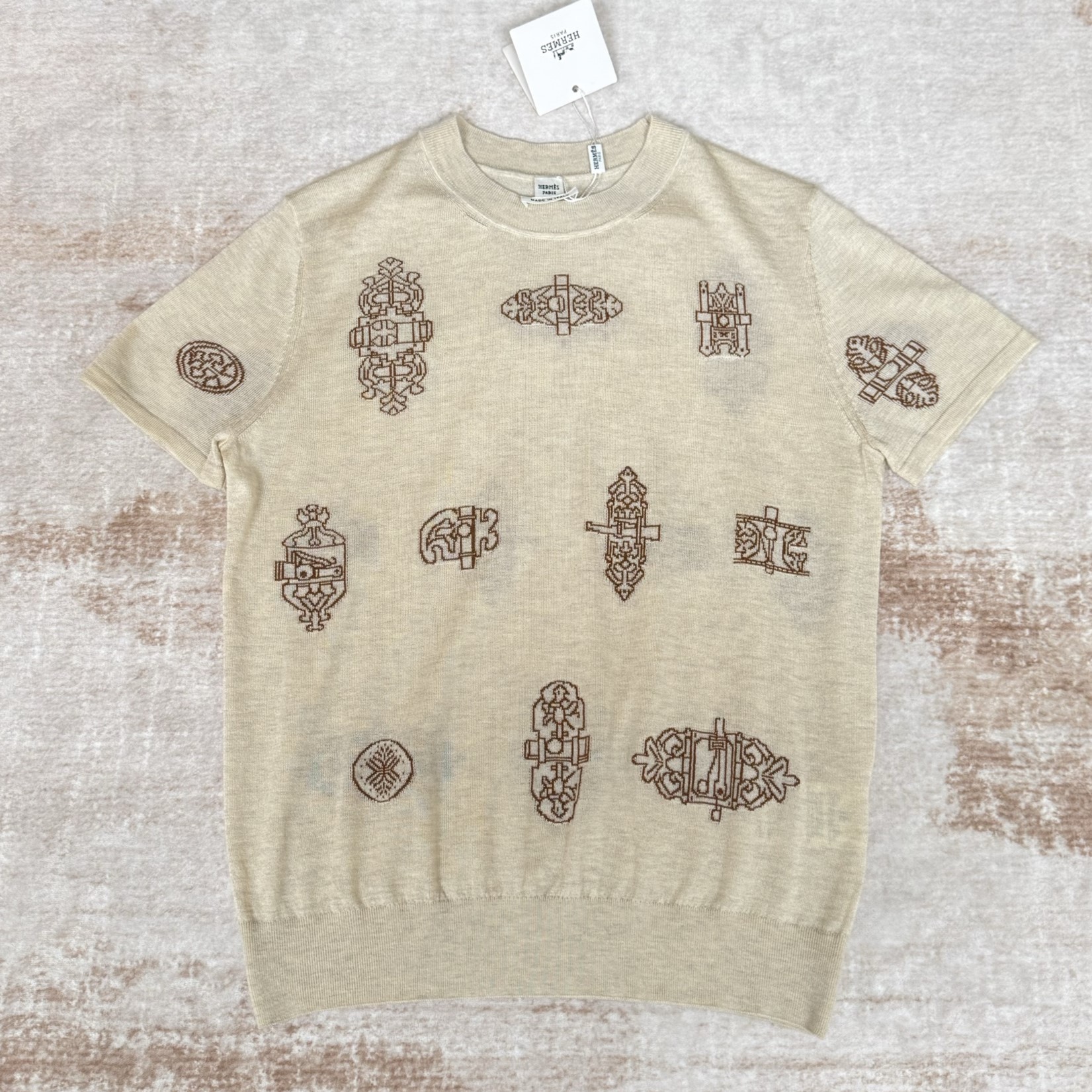 HERMES 에르메스 쇼트 슬리버 스웨터 반팔 #14446414