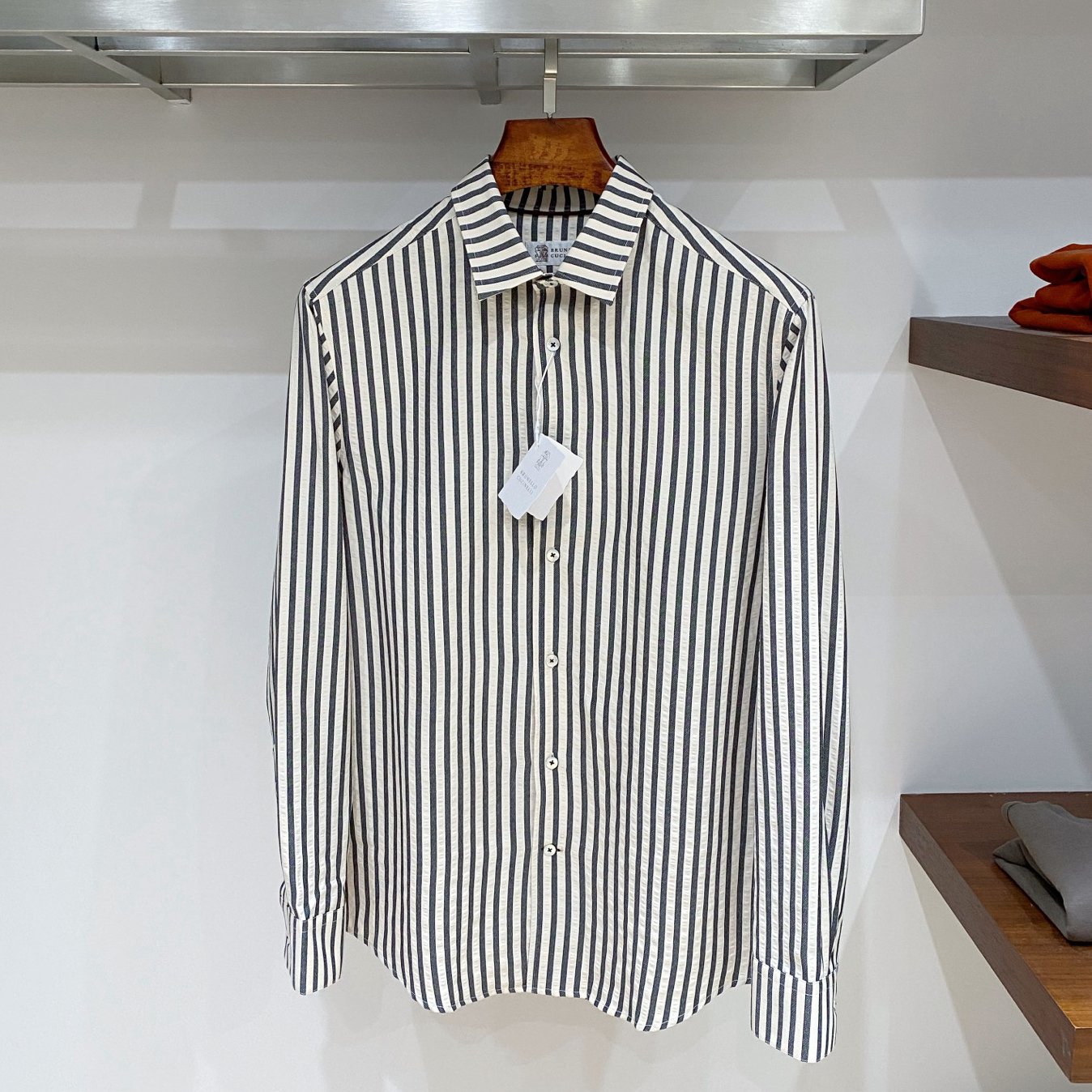 Brunello Cucinelli 브루넬로 쿠치넬리 스트라이프 셔츠 #13140421