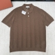 Brunello Cucinelli 브루넬로 잉글리시 립 코튼 니트 폴로셔츠 #23336422