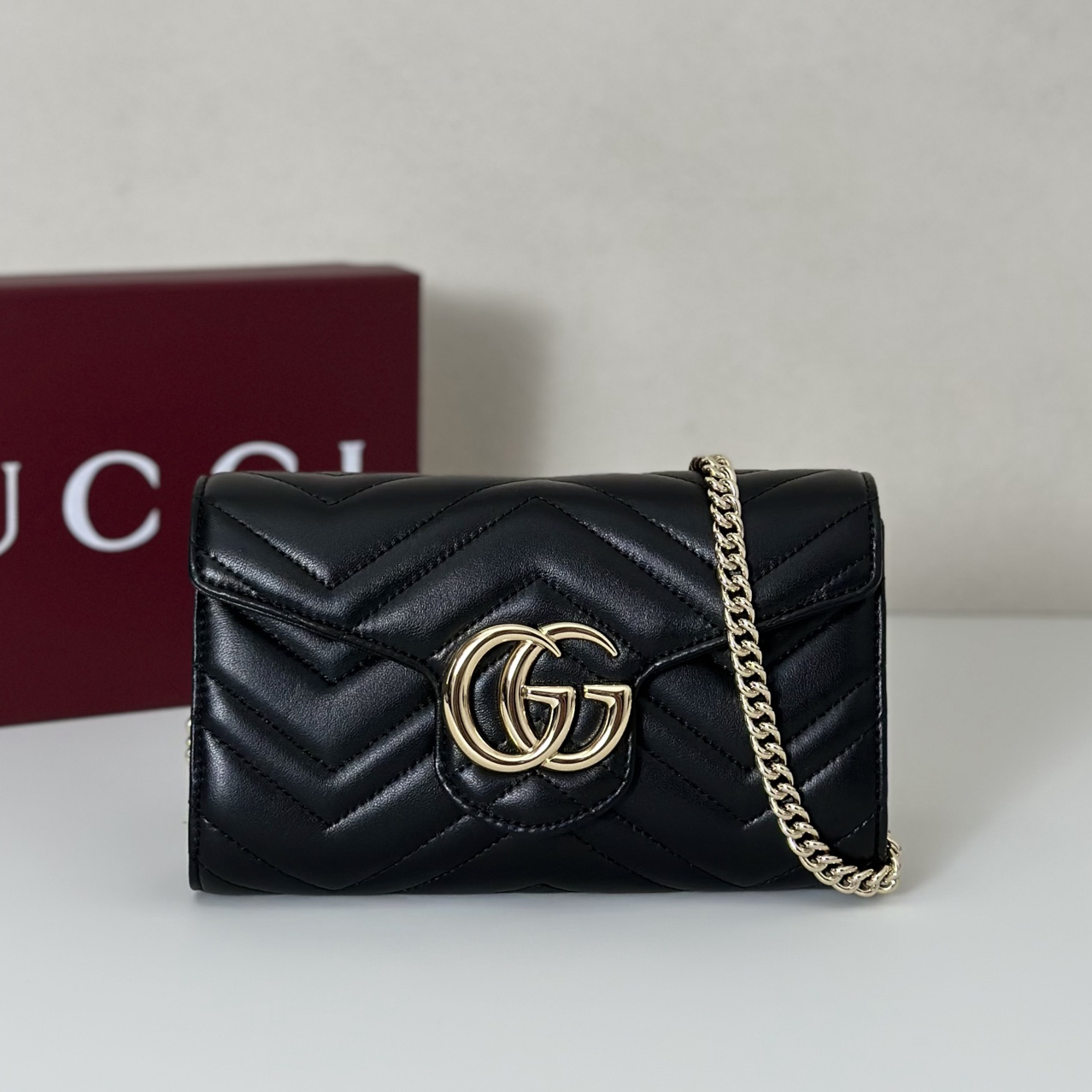 GUCCI 구찌 GG 마몽 마틀라세 카드 케이스 지갑 837745