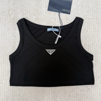 PRADA 프라다 저지 크롭 탑 (Jersey top)