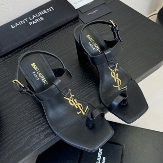 SAINT LAURENT 생로랑 YSL 금장 스틸로고 카산드라 래더 샌들 #17536521